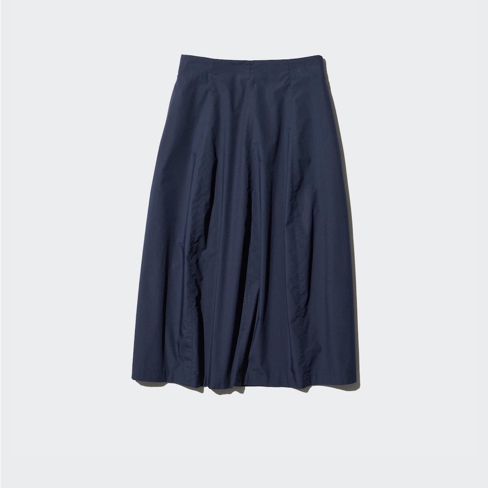 Uniqlo Cotton Blend Navy Blue Cocoon Skirt